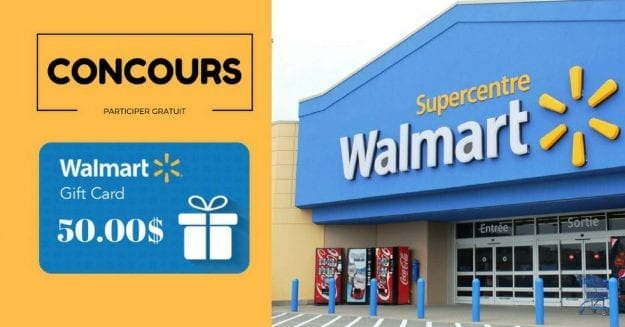 Gagner une carte cadeau de 50$ chez WALMART !