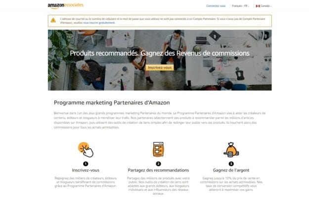 Programme d’affiliation Amazon pour faire de l’argent